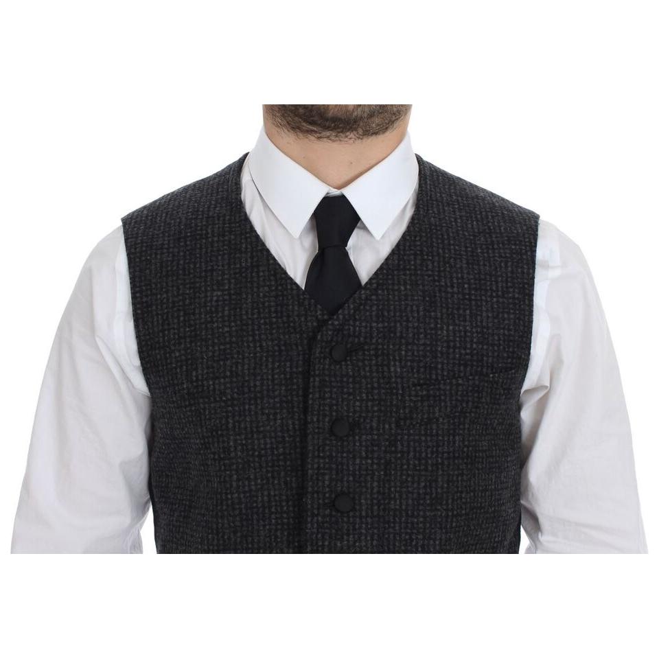 Dolce & Gabbana Gray Wool Blend Vest Gilet Weste Dolce & Gabbana