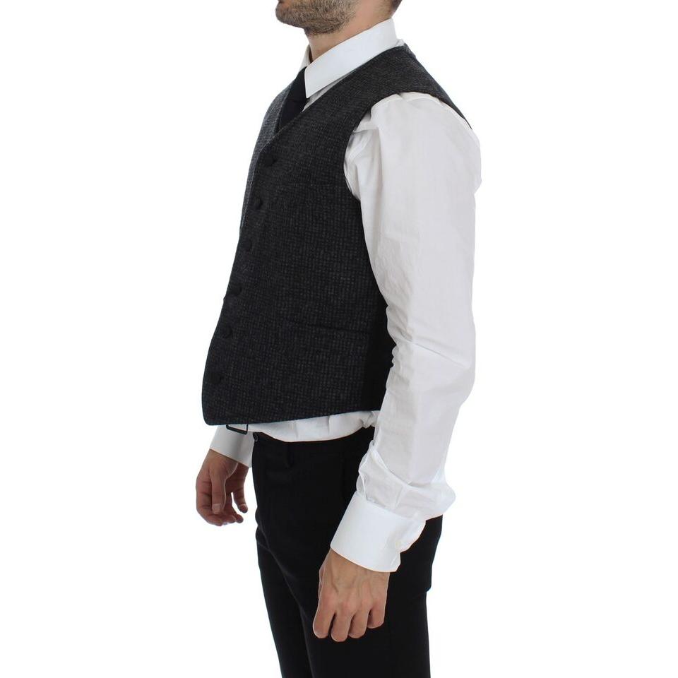 Dolce & Gabbana Gray Wool Blend Vest Gilet Weste Dolce & Gabbana