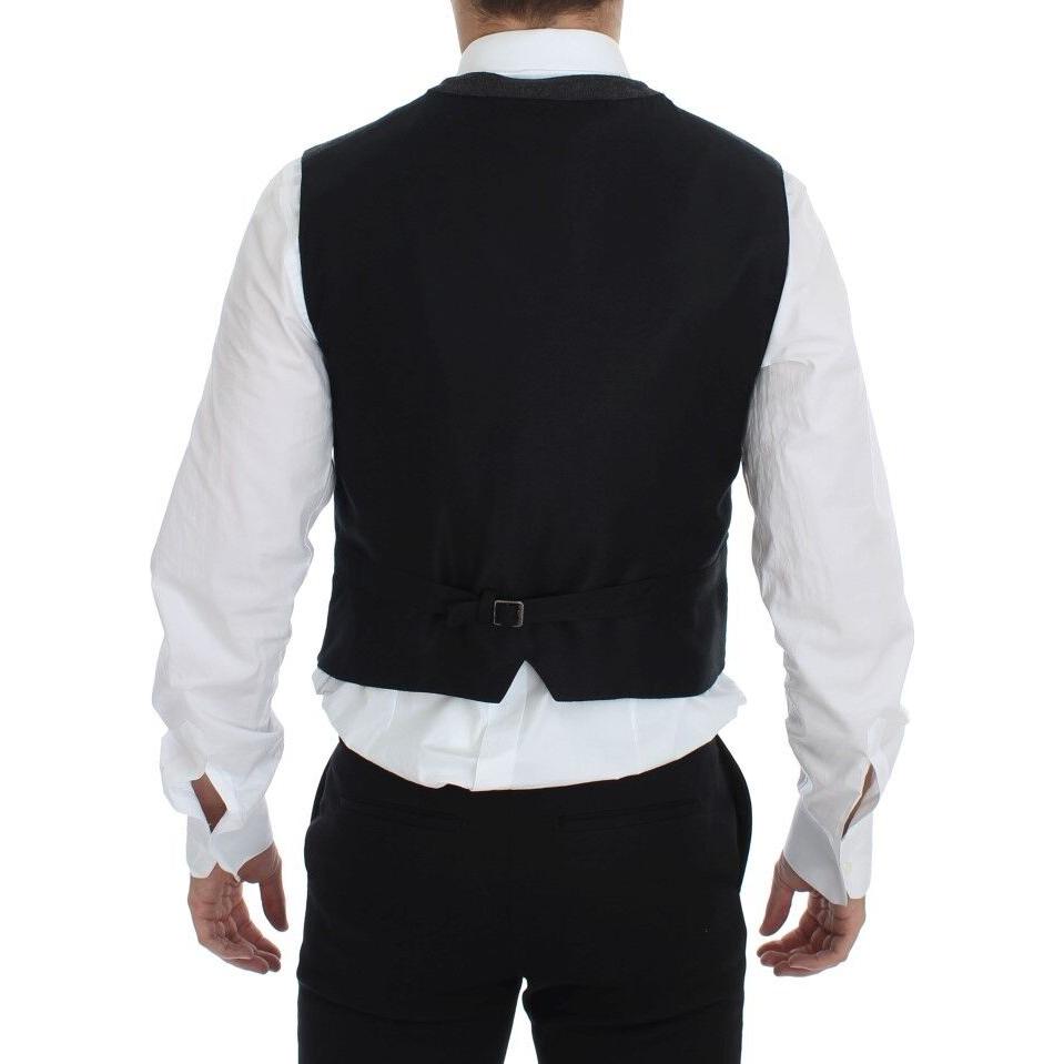 Dolce & Gabbana Gray Wool Blend Logo Vest Gilet Weste