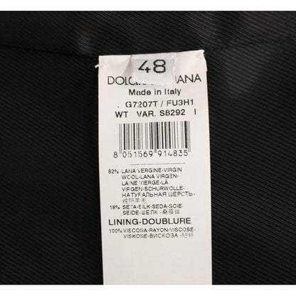 Dolce & Gabbana Gray Wool Silk Dress Vest Gilet Weste Dolce & Gabbana