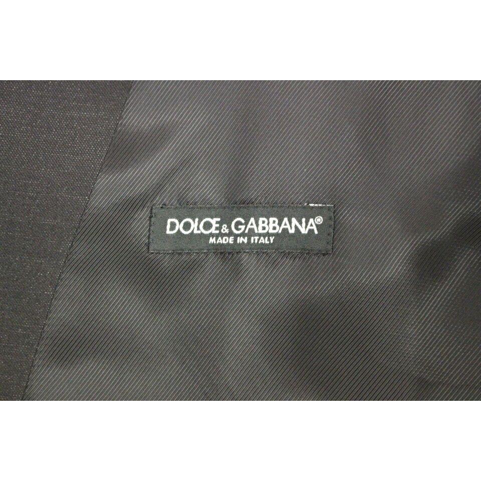 Dolce & Gabbana Gray Wool Silk Dress Vest Gilet Weste Dolce & Gabbana
