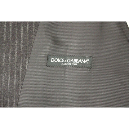 Dolce & Gabbana Gray Striped Wool Single Breasted Vest 1728,67345645728,Clothing,Dolce & Gabbana,Gray,IT48 | M,Material: 100% Wool,Men,Men - Clothing,New with tags,Suits & Blazers - Clothing,Vests - Men - Clothing,Waistcoats - Suits & Blazers - Clothing