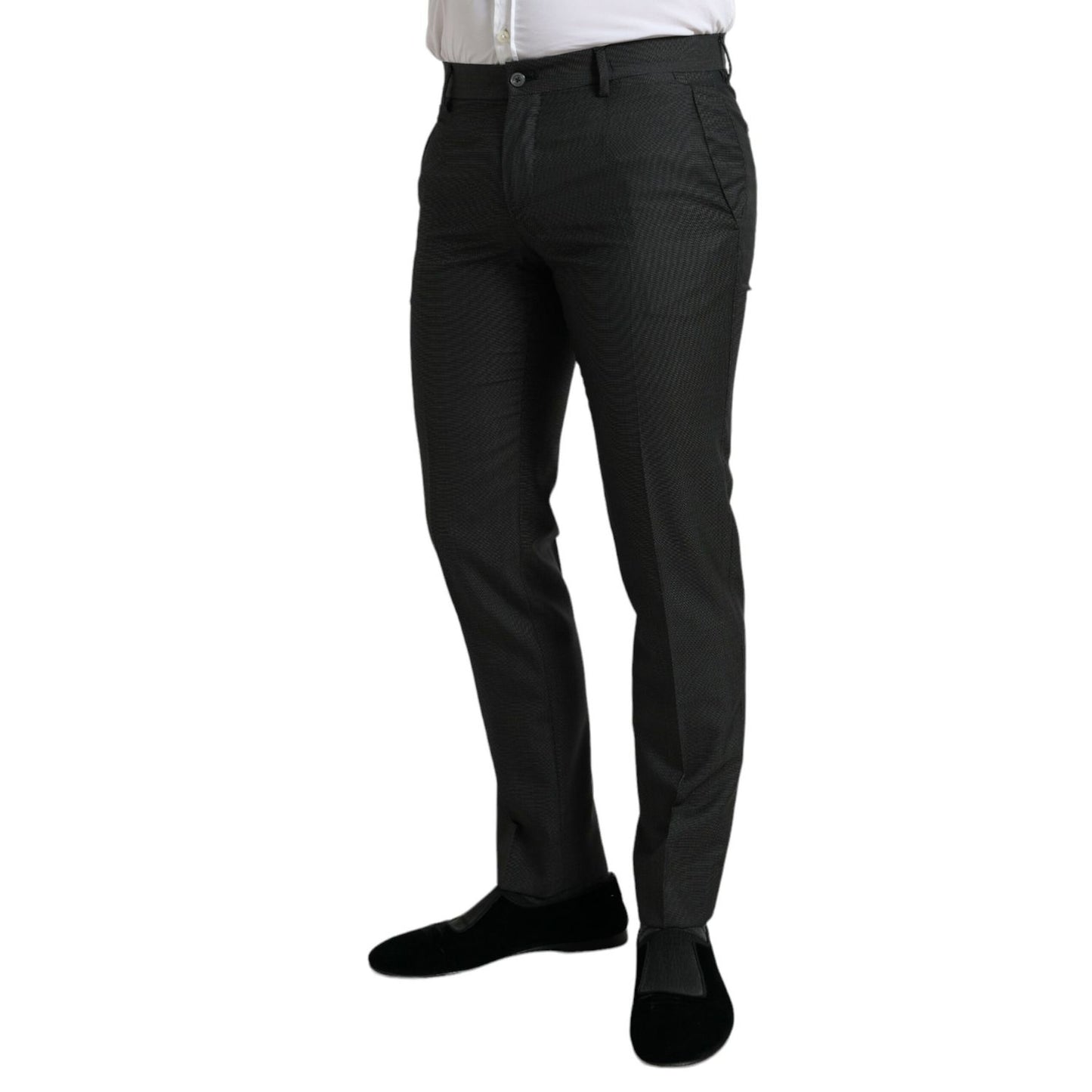 Dolce & Gabbana Dark Gray Stretch Slim Formal Pants