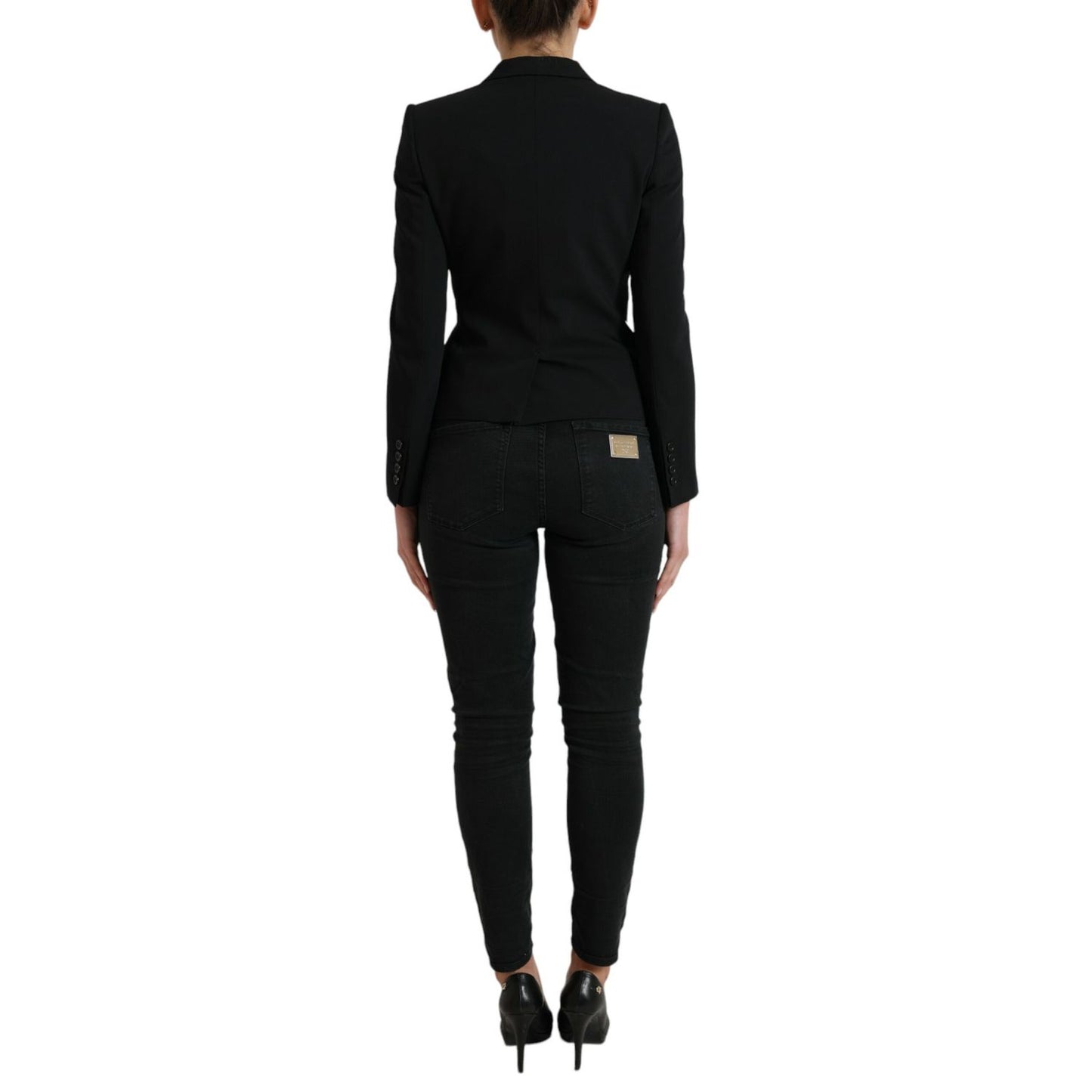 Dolce & Gabbana Black Wool Single Breasted Blazer Coat Jacket