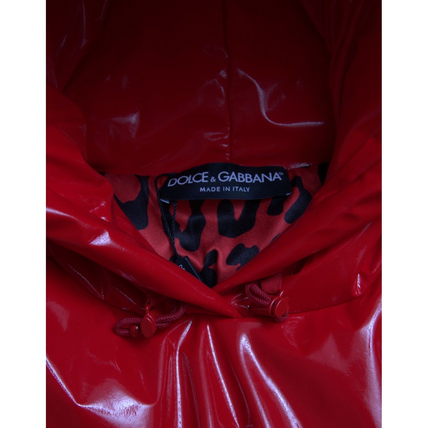 Dolce & Gabbana Shiny Red Hooded Cropped Short Coat Jacket 1728,67345645728,Bombers - Jackets & Coats - Clothing,Clothing,Dolce & Gabbana,IT40|S,Jackets & Coats - Clothing,Jackets & Coats - Women - Clothing,Material: 80% Polyester 12% Polyurethane 8% Elas