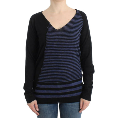 Costume National Black striped V-neck sweater Costume National