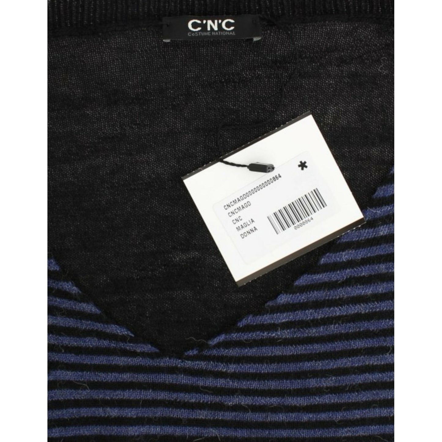 Costume National Black striped V-neck sweater Costume National