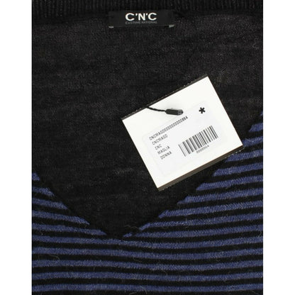 Costume National Black striped V-neck sweater Costume National
