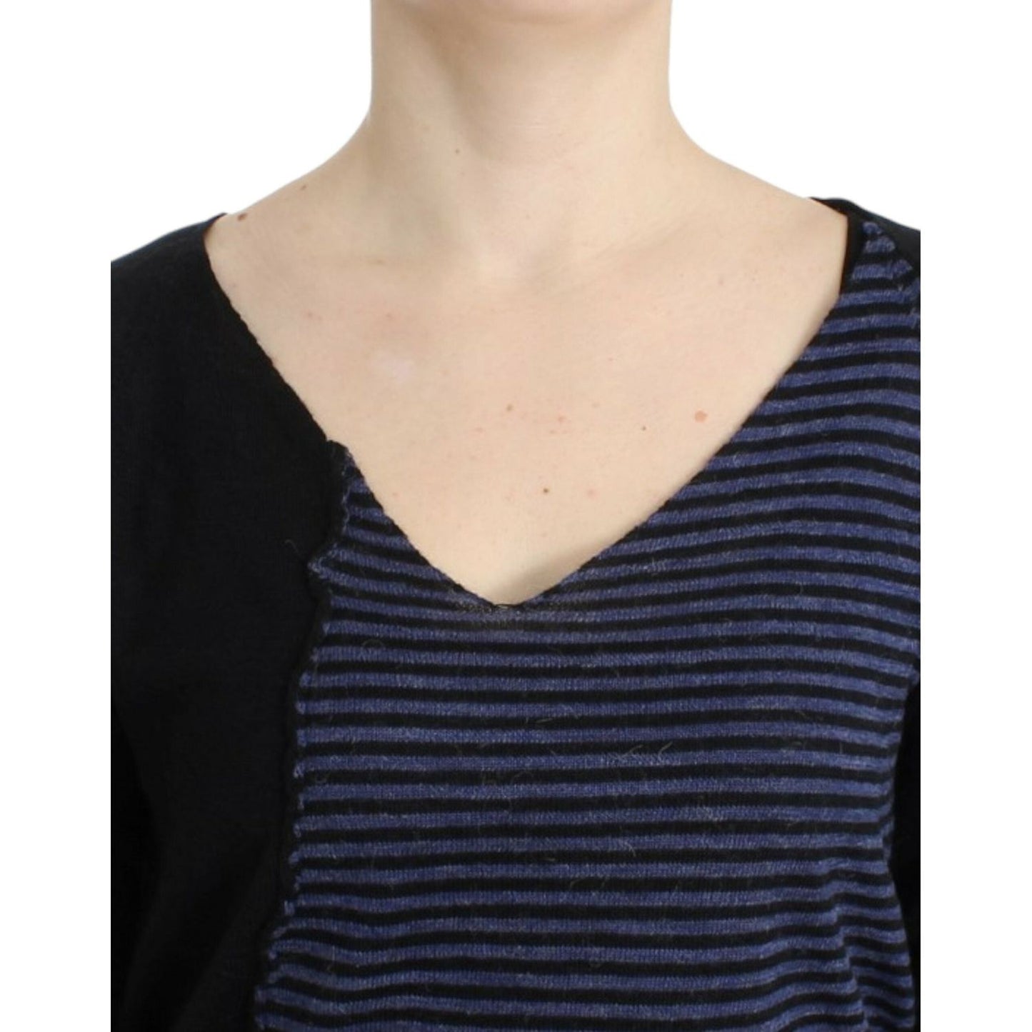 Costume National Black striped V-neck sweater Costume National
