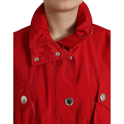 Dolce & Gabbana Red Polyester Hooded Button Rain Coat Jacket 1728,67345645728,Clothing,Dolce & Gabbana,IT40|S,Jackets & Coats - Clothing,Jackets & Coats - Women - Clothing,Material: 100% Polyester,New with tags,Rain Coats - Jackets & Coats - Clothing,Red,