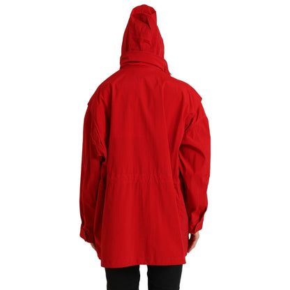 Dolce & Gabbana Red Polyester Hooded Button Rain Coat Jacket 1728,67345645728,Clothing,Dolce & Gabbana,IT40|S,Jackets & Coats - Clothing,Jackets & Coats - Women - Clothing,Material: 100% Polyester,New with tags,Rain Coats - Jackets & Coats - Clothing,Red,