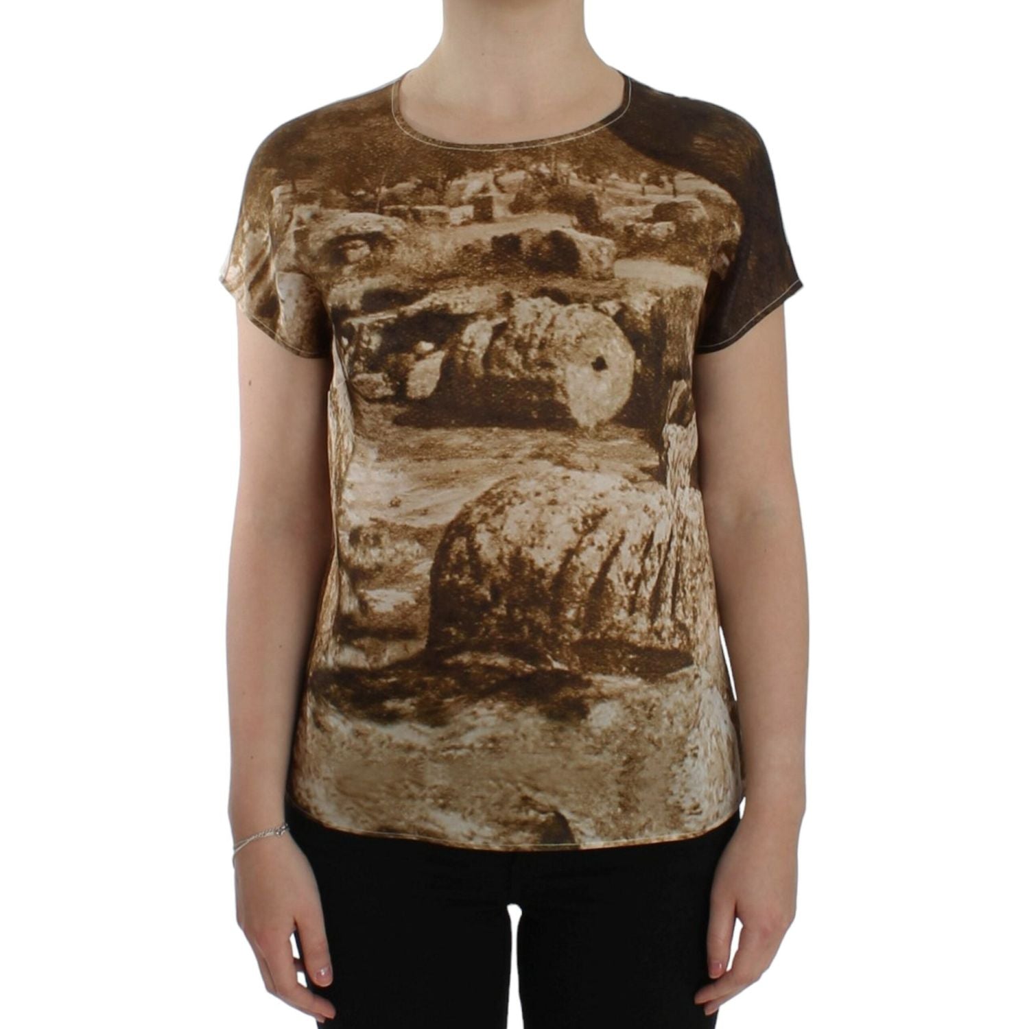 Dolce & Gabbana Brown Taormina silk blouse