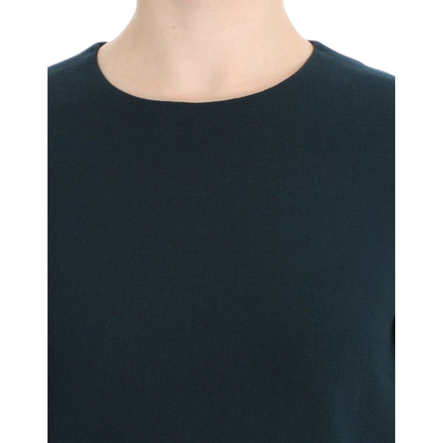 Dolce & Gabbana Green 3/4 sleeve wool blouse