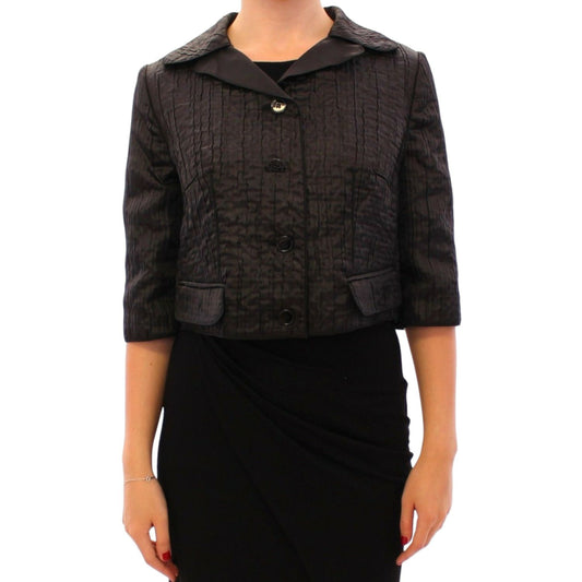 Dolce & Gabbana Black Short Bolero Shrug Jacket Coat 1728,67345645728,Black,Clothing,Coats - Jackets & Coats - Clothing,Dolce & Gabbana,IT40|S,Jackets & Coats - Clothing,Jackets & Coats - Women - Clothing,Material: 100% Polyester,New with tags,Women,Women