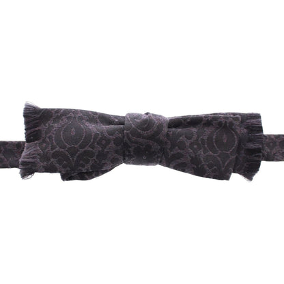 Dolce & Gabbana Gray Black Wool Bow Tie 1728,40% Wool,67345645728,Accessories,Bowties - Ties and Formal Accessories - Accessories,Dolce & Gabbana,Gray,Material: 60% Silk,Men,Men - Accessories,New with tags,Ties & Bowties - Men - Accessories,Ties and Forma