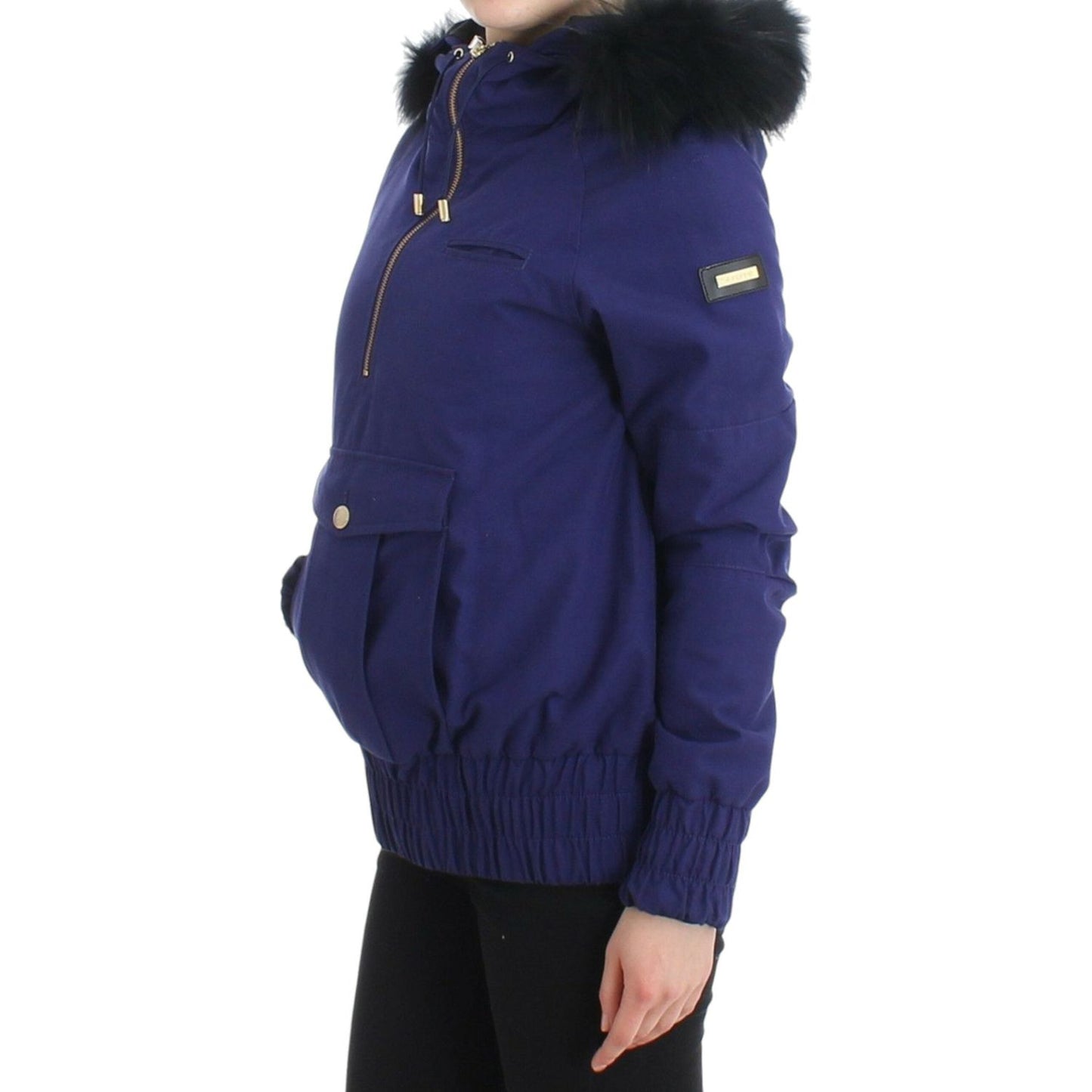 GF Ferre Blue Padded Jacket Hooded Short K-Way Coats & Jackets