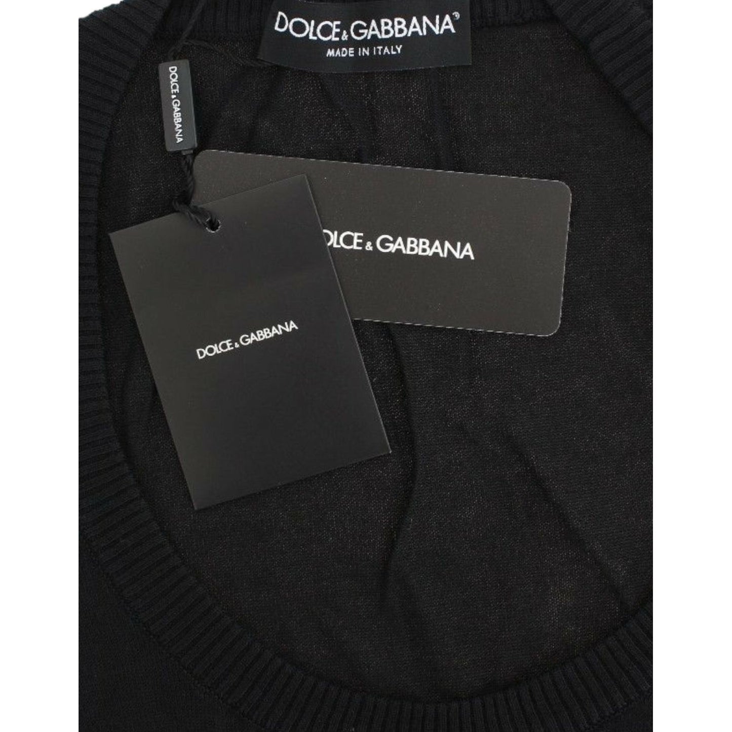 Dolce & Gabbana Black Cashmere Crewneck Sweater Pullover