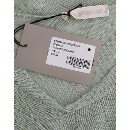 Ermanno Scervino Green Lightweight Knit Sweater Top Blouse