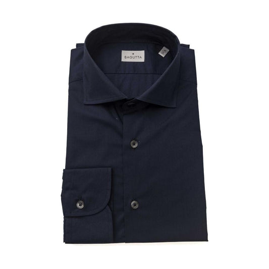 Bagutta Blue Cotton Men's Slim Shirt Bagutta