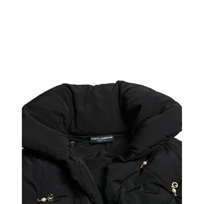 Dolce & Gabbana Black Embellished Quilted Shell Bomber Jacket 1728,67345645728,Black,Bombers - Jackets & Coats - Clothing,Clothing,Dolce & Gabbana,IT42|M,Jackets & Coats - Clothing,Jackets & Coats - Women - Clothing,Material: 100% Nylon,New with tags,Wome