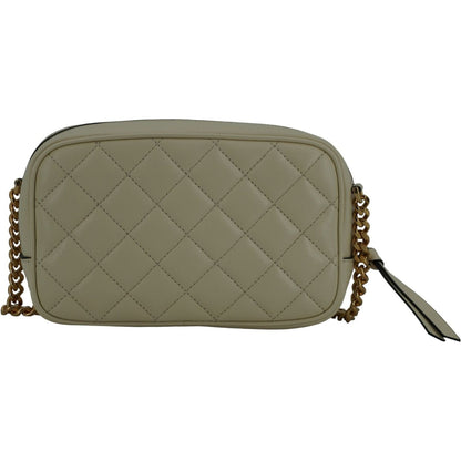 Versace White Lamb Leather Small Camera Crossbody Bag Versace