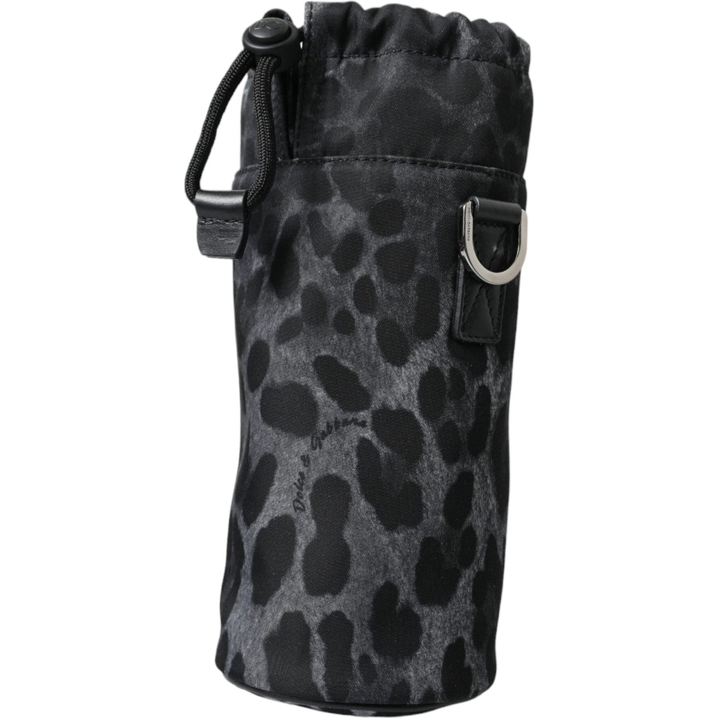 Dolce & Gabbana Black Leopard Round Slim Tote Bottle Cage Bag Dolce & Gabbana