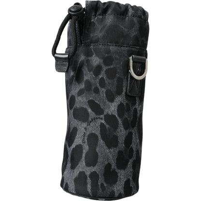 Dolce & Gabbana Black Leopard Round Slim Tote Bottle Cage Bag Dolce & Gabbana
