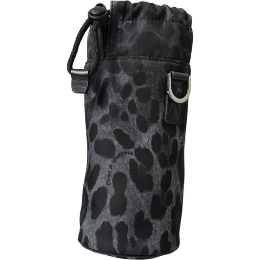 Dolce & Gabbana Black Leopard Round Slim Tote Bottle Cage Bag Dolce & Gabbana