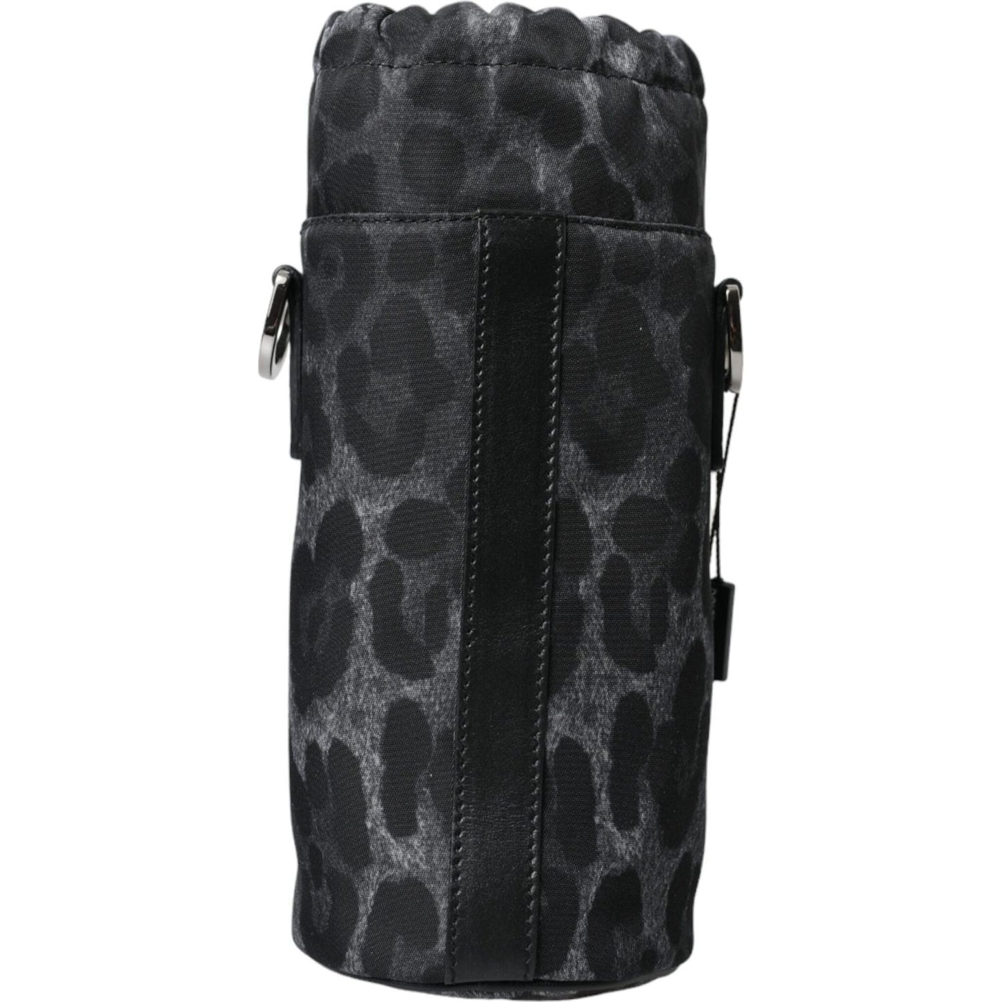 Dolce & Gabbana Black Leopard Round Slim Tote Bottle Cage Bag Dolce & Gabbana