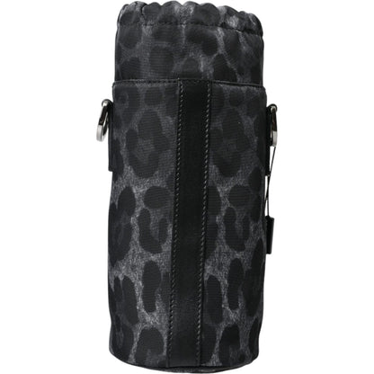 Dolce & Gabbana Black Leopard Round Slim Tote Bottle Cage Bag Dolce & Gabbana
