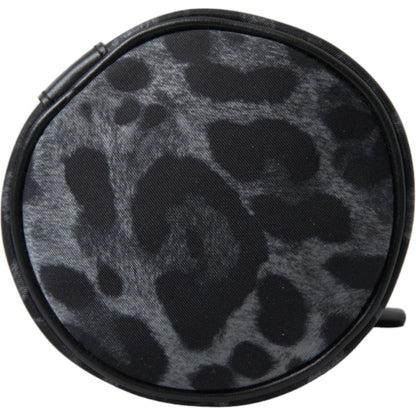 Dolce & Gabbana Black Leopard Round Slim Tote Bottle Cage Bag Dolce & Gabbana