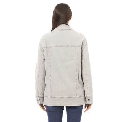 Jacob Cohen Gray Cotton Women Jacket 1728,67345744032,Clothing,Denim Jackets - Jackets & Coats - Clothing,Gray,IT48|XXL,Jackets & Coats - Clothing,Jackets & Coats - Women - Clothing,Jacob Cohen,New with tags,Women,Women - Clothing