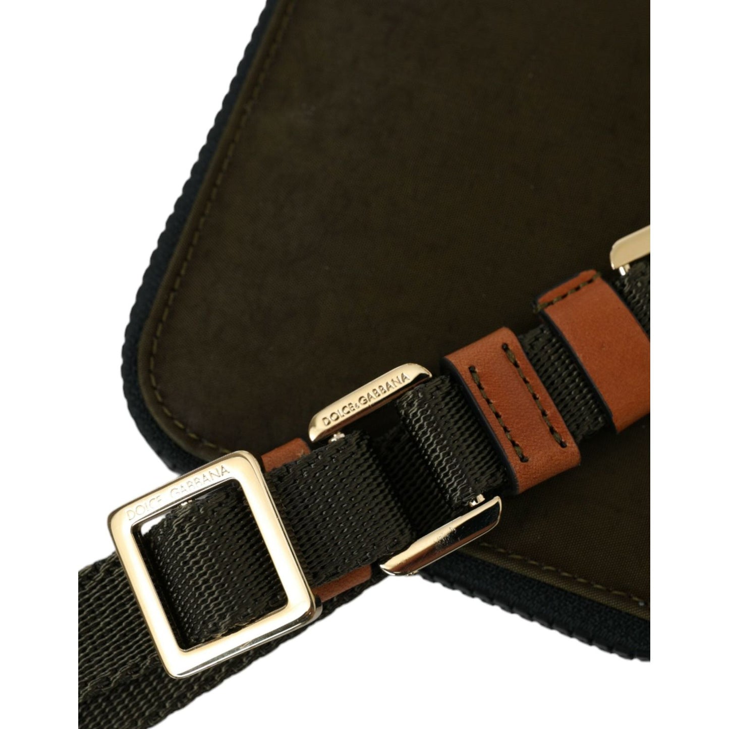 Dolce & Gabbana Dark Green Nylon Logo Multifunctional Kit 2 Pcs Set Bags Dolce & Gabbana