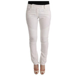 Ermanno Scervino White Cotton Slim Fit Casual Pants SIG30306-2