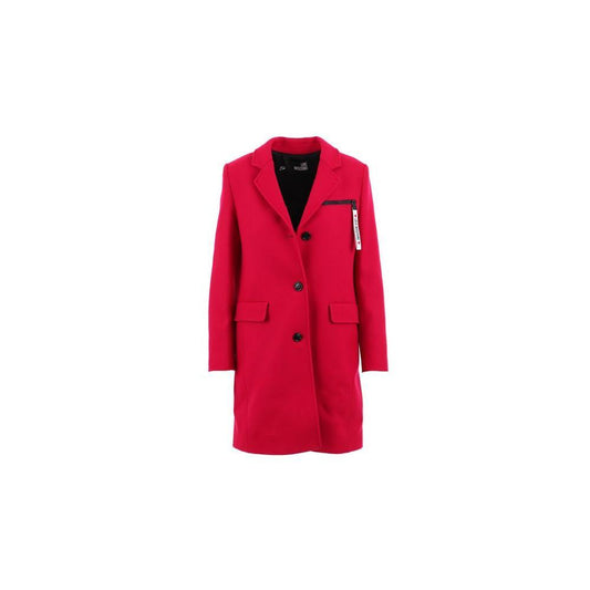 Love Moschino Chic Pink Woolen Coat with Logo Details LO-10240-IT42|M