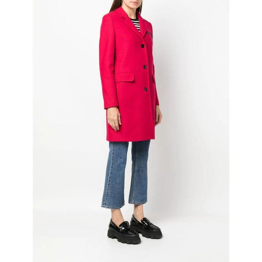 Love Moschino Chic Pink Woolen Coat with Logo Details LO-10240-IT42|M