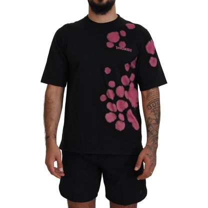 Dsquared² Black Pink Cotton Short Sleeves Crewneck T-shirt