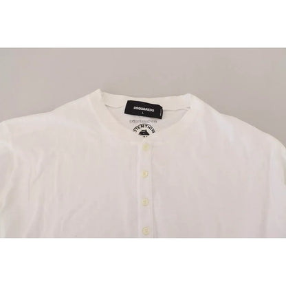 Dsquared² White Cotton Linen Long Sleeves Pullover Sweater