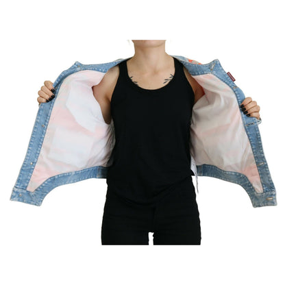 Dsquared² Orange Blue Panelled Button Front Denim Jacket 1728,67345645728,Clothing,Denim Jackets - Jackets & Coats - Clothing,Dsquared²,IT38 | XS,Jackets & Coats - Clothing,Jackets & Coats - Women - Clothing,Material: 32% Polyester 24% Acrylic 21% Nylon 2