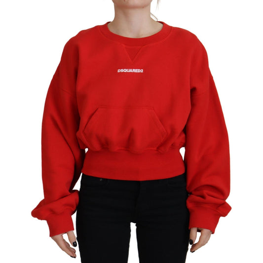 Dsquared² Red Logo Print Women Crew Neck Long Sleeve Sweater TSH83446-38