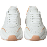 Dolce & Gabbana White Peach DAYMASTER Leather Sneakers Shoes LA10703-39.5