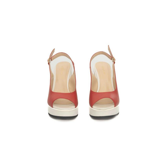 Cerruti 1881 Red Calfskin Women Sandal CE-24526-EU38/US8