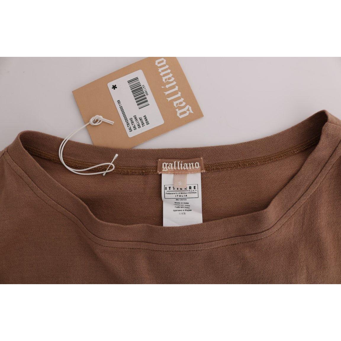 John Galliano Brown Cotton Studded Sweater