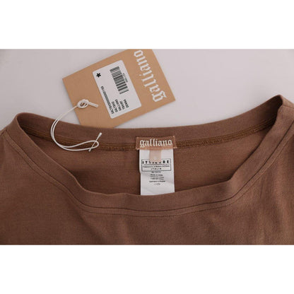 John Galliano Brown Cotton Studded Sweater