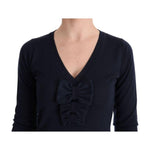 MARGHI LO' Blue Wool Long Sleeve Shift Dress TUI10025-3
