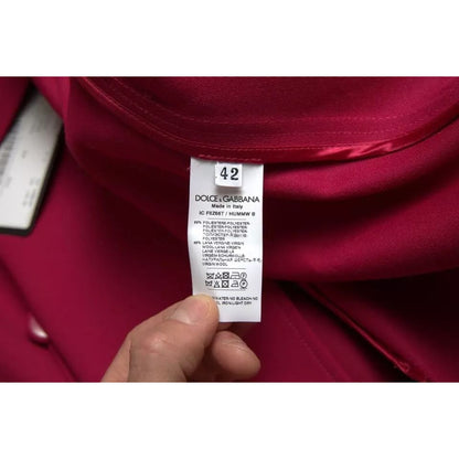 Dolce & Gabbana Dark Pink Double Breasted Trench Coat Jacket 1728,67345645728,Clothing,Dolce & Gabbana,IT42|M,Jackets & Coats - Clothing,Jackets & Coats - Women - Clothing,Material: 55% Polyester 45% Virgin Wool,Pink,Preowned / Defect,Trench Coats - Jacke