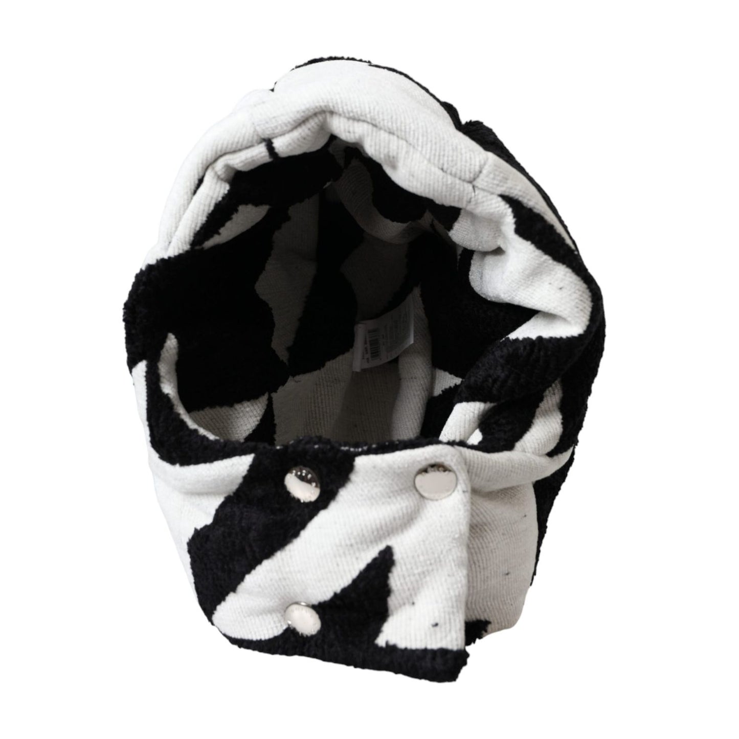 Dolce & Gabbana Black White Wool Whole Head Wrap Hat