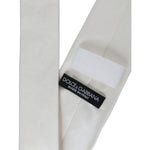 Dolce & Gabbana White Silk Blend Adjustable Tie Men KRA3288