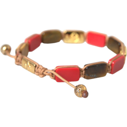 Nialaya CZ Tiger Eye Red Coral 925 Silver Men Bracelet Bracelet