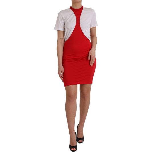 Dolce & Gabbana Red Nylon Stretch Bodycon Sheath Mini Dress DR281032-40